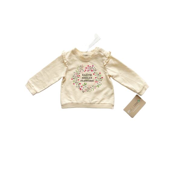 NWT Peek + The Nature Conservatory Flowers Sweatshirt Size 12-18m - Picture 1 of 4